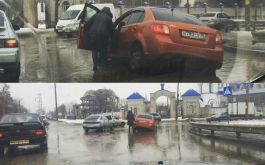Огромная яма на улице Бурденко